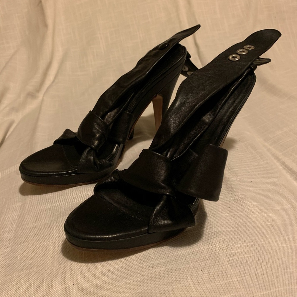 Black strap high heels
